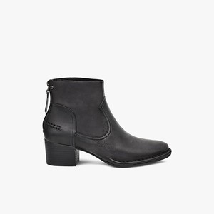 Ugg Bandara Ankle Leather Women Fashion Boots Black (1386WNERS)